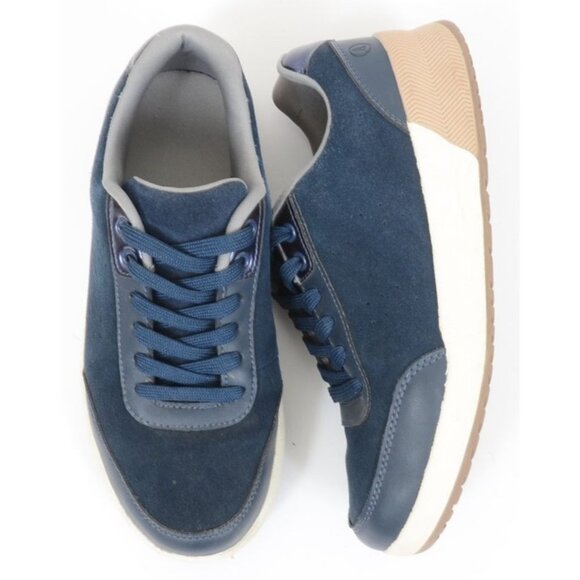 Lands' End Errand Runner Trainers Blue Suede Leather Sneakers Women's 8B Comfy - Picture 1 of 12